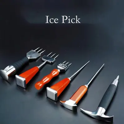 Ice Pick - Sturdy Ice Chipper,Bartender Knife,Ice Knife, 304 Stainless Steel Three Pronged Ice Crusher for Cocktail Bartender
