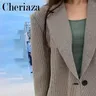 Nuovo 2023 Blazer per giacca da donna Plaid Blazer allentato Top Coat particolarmente pesante