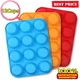 3 Colors 12 Cups Silicone Baking Molds Reusable Nonstick Muffin Pans Tray for Homemade Cupcakes and