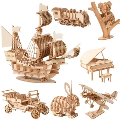 Puzzle 3D in legno giocattoli per bambini adulti adolescenti Kit di montaggio animale decorazione