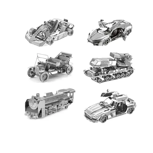 Transport 3D Metall Puzzle Kart Super Sport Auto Lokomotive DIY Montage Modell Laser Schneiden