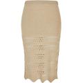 Sommerrock URBAN CLASSICS "Damen Ladies 3/4 Crochet Knit Skirt" Gr. S, beige (softseagrass) Damen Röcke