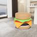 Coast to Coast Sofas Contemporary Cheeseburger Ottoman Faux Leather Solid Wood Frame Upholstered