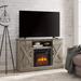 Gray Wash Fireplace TV Stand w/ Open & Closed Storage Space TV Console - 16 inches in width