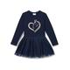 s.Oliver Junior Mädchen Kleid mit Meshrock Blue 104