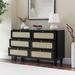 52"W Antique Wooden 6-Drawer Storage Dresser for Bedrooms, Entryways