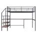 Metal High Loft Bed w/ Desks, Full Size Heavy-Duty Kids Loft Beds with Safety Guardrail & Storage Ladder for Juniors Bedroom