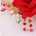 inserted comb 2pcs Exquisite Flower Hair Side Comb Imitation Rose Rhinestone Decor Hair Comb Hairpin for Wedding Party (Red)