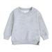 YUNAFFT Tracksuits for Toddler Kids Clearance Boys And Girls Sweater Coat Round Neck Small And Medium Children s Pullover Solid Color Fleece Top