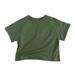 Toddler Kids Girls Boys Short Classic Loose Short Soft Bat Sleeve Solid T Shirt Tee Tops Clothes Green 90