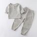 LYCAQL Toddler Boy Clothes Toddler Kids Baby Boy Girl Solid Pullover Long Sleeve Cotton Linen Sweatshirt T Shirt Crewneck Tops 4 (Grey 3-4 Years)
