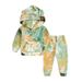 LYCAQL Toddler Boy Clothes Kids Toddler Baby Girls Boys Autumn Winter Colorful Cotton Hooded Long Sleeve Sweatshirt Set Clothes (Green 0-6 Months)