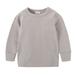 LYCAQL Toddler Boy Clothes Toddler Kids Baby Boy Girl Clothes Unisex Solid Sweatsuit Long Sleeve Warm Pullover Tops Track (Grey 2-3 Years)