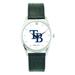 Men's Black Tampa Bay Rays Stainless Steel Watch with Leather Band