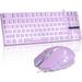 Keyboard and Mouse Combo Wired 87 Key Mechanical Feel Anti-ghosting Backlight Keyboard with Multimedia