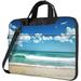 Laptop Shoulder Bag Carrying Case Beach white clouds Print Computer Bags