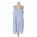 Haven Well Within Casual Dress - Mini V Neck Sleeveless: Blue Dresses - Women's Size Large
