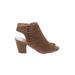 Nine West Heels: Brown Print Shoes - Women's Size 7 1/2 - Peep Toe