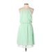 Blue Rain Casual Dress: Green Dresses - Women's Size Large