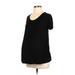 NOM Short Sleeve T-Shirt: Black Print Tops - Women's Size X-Small Maternity