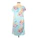 Ever Pretty Casual Dress - Shift Boatneck Short sleeves: Blue Floral Dresses - New - Women's Size Medium