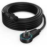 Monitor Computer Power Cord 15 Ft Flat Plug 360Â° Rotating PC Cable 3 Prong for Desktop Printer Scanner 16