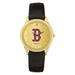 Men's Black Boston Red Sox Gold Dial Leather Wristwatch
