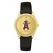 Men's Black Los Angeles Angels Gold Dial Leather Wristwatch