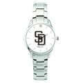 Women's Silver San Diego Padres Stainless Steel Bracelet Wristwatch