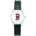 Women's Black Boston Red Sox Stainless Steel Watch with Leather Band