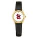 Women's Black St. Louis Cardinals White Dial Leather Wristwatch