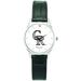 Women's Black Colorado Rockies Stainless Steel Watch with Leather Band