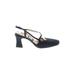 Nina Heels: Black Print Shoes - Women's Size 8 - Almond Toe