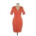 Trina Turk Casual Dress - Sheath: Orange Solid Dresses - Women's Size 6