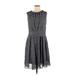 Derek Lam Collective Casual Dress - A-Line High Neck Sleeveless: Gray Dresses - Women's Size 40