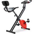 Foldable Exercise Bike, X Bike with 8 Levels of Resistance, Indoor Cycling Bike with Backrest, Maximum Load: 136 kg, with 6 kg Flywheel, Adjustable Padding