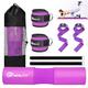 NEALFIT Barbell Pad Set, Barbell Squat Pad for Hip Thrusts, Lunges, with Ankle Strap for Cable Machine,2 Lifting Straps, Barbell Pad and Carry Bag (Purple)