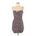 Skylar + Madison Casual Dress - Mini Sweetheart Sleeveless: Purple Print Dresses - Women's Size Medium