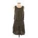 Soft Joie Casual Dress - DropWaist Scoop Neck Sleeveless: Brown Print Dresses - Women's Size Medium