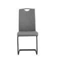 Latitude Run® Angeliki High Back Side Chair PU Dining Chair w/ Metal Legs Faux Leather/Upholstered in Gray | 38.58 H x 16.93 W x 20.47 D in | Wayfair