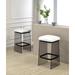 Orren Ellis Elayla 27.5 Short Counter Stool Plastic/Acrylic/Upholstered in Gray | 27.2 H x 15 W x 15 D in | Wayfair