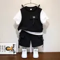 Bambini ragazzi vestito estivo nuova moda bambino bambino bello manica corta Top pantaloncini 2