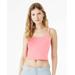 Bella + Canvas 1012BE Women's Micro Ribbed Scoop Tank Top in Solid Pink Blend size 2XL | Cotton/Polyester