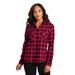 Port Authority LW669 Women's Plaid Flannel Shirt in Red/Black Buffalo Check size Small | Cotton/Polyester Blend