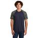 Sport-Tek ST376 Drift Camo Colorblock Top in True Navy Blue size Medium | Polyester