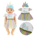 43 cm Doll Clothes Lovely Unicorn Dress with Eyeshade 17 Inch Doll Outfit New Baby Born Accessories