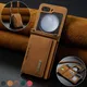 Case For Samsung Galaxy Z Flip 5 4 3 Wallet Magnetic Leather Card Holder Pocket Kickstand MagSafe