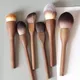 New 1Pcs European Vintage Wood Handle Makeup Brush High Quality Walnut Loose Powder Blush Foundation