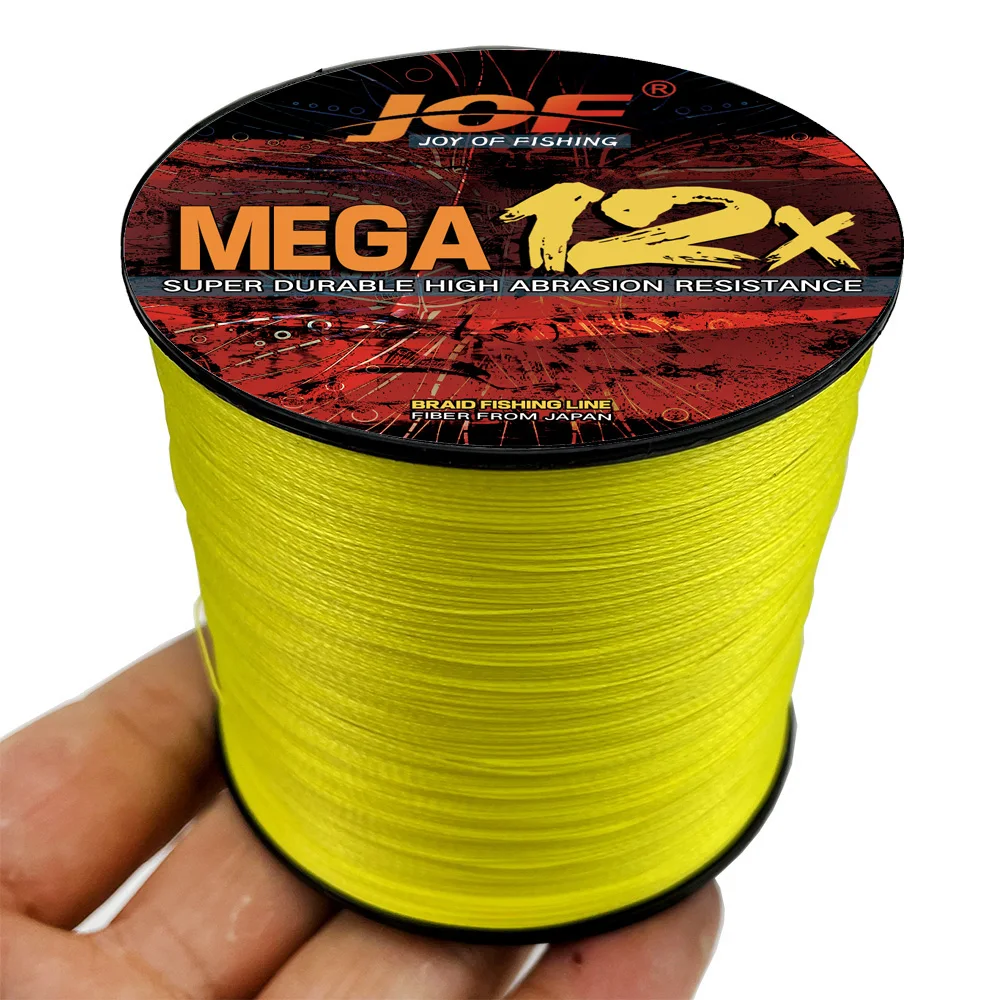 JOF 12X Angelschnur, 500 m, 1000 m, 12 Stränge, geflochtene Schnur, Multifilament-PE-Schnüre für Meeresangeln, Draht 25–120 lb, 0,16–0,55 mm, Ozean Image