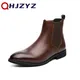 2023 Brand Leather Men Chelsea Boots Designer Italy Dress Boots Men Fashion Casual Warm Plush